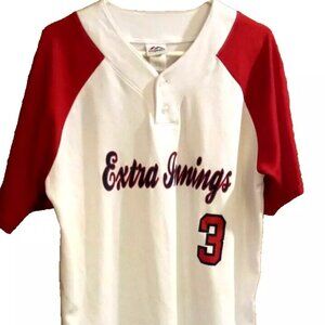 Majestic Extra Innings Baseball jersey red & white jersey mens sports large